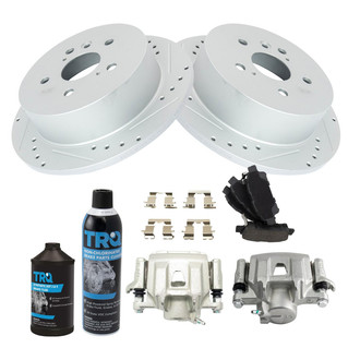 TRQ® - Performance Semi-Metallic Rear Brake Kit with Calipers