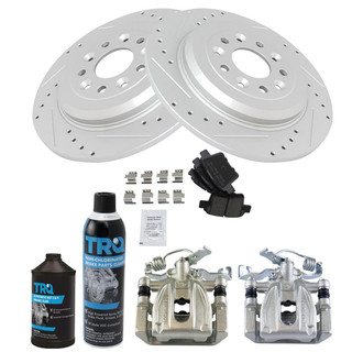 TRQ® - Performance Ceramic Rear Brake Kit with Calipers