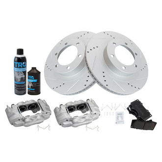 TRQ® - Performance Semi-Metallic Front Brake Kit with Calipers