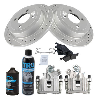 TRQ® - Performance Semi-Metallic Rear Brake Kit with Calipers