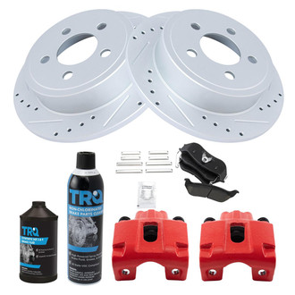 TRQ® - Performance Ceramic Rear Brake Kit with Calipers