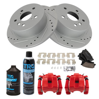 TRQ® - Performance Ceramic Rear Brake Kit with Calipers