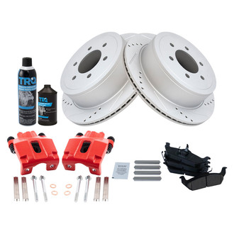 TRQ® - Performance Ceramic Rear Brake Kit with Calipers