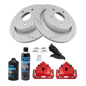 TRQ® - Performance Semi-Metallic Rear Brake Kit with Calipers
