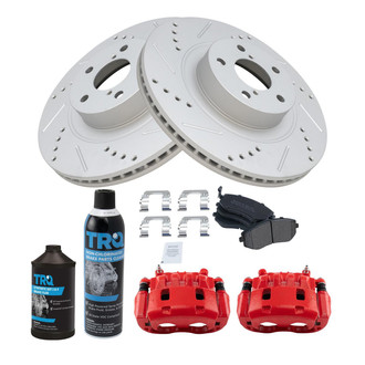 TRQ® - Performance Semi-Metallic Front Brake Kit with Calipers