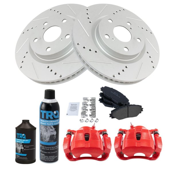 TRQ® - Performance Semi-Metallic Brake Kit with Calipers