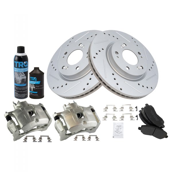 TRQ® - Performance Semi-Metallic Front Brake Kit with Calipers