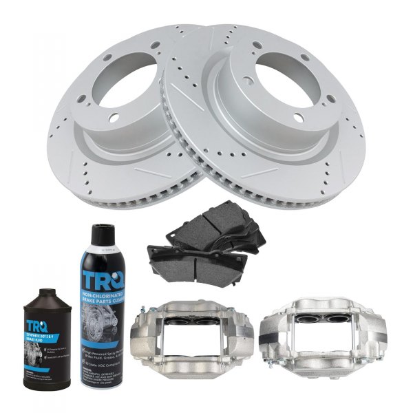 TRQ® - Performance Semi-Metallic Front Brake Kit with Calipers