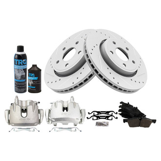 TRQ® - Performance Semi-Metallic Front Brake Kit with Calipers