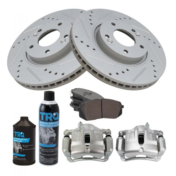 TRQ® - Performance Semi-Metallic Front Brake Kit with Calipers