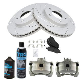 TRQ® - Performance Semi-Metallic Front Brake Kit with Calipers