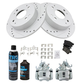 TRQ® - Performance Ceramic Rear Brake Kit with Calipers