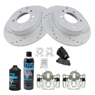 TRQ® - Performance Ceramic Rear Brake Kit with Calipers