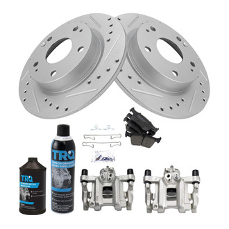 TRQ® - Performance Ceramic Rear Brake Kit with Calipers