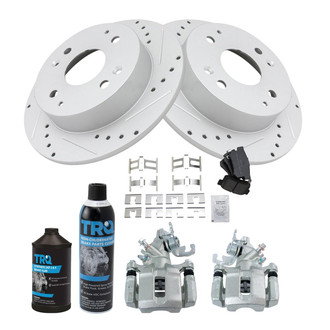 TRQ® - Performance Semi-Metallic Rear Brake Kit with Calipers