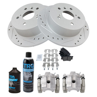 TRQ® - Performance Semi-Metallic Rear Brake Kit with Calipers