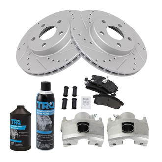 TRQ® - Performance Semi-Metallic Front Brake Kit with Calipers