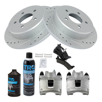 TRQ® - Performance Ceramic Rear Brake Kit with Calipers