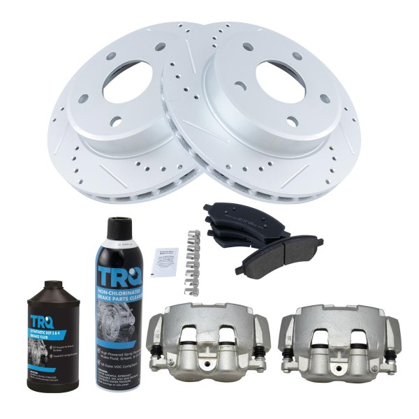 TRQ® - Performance Semi-Metallic Front Brake Kit with Calipers