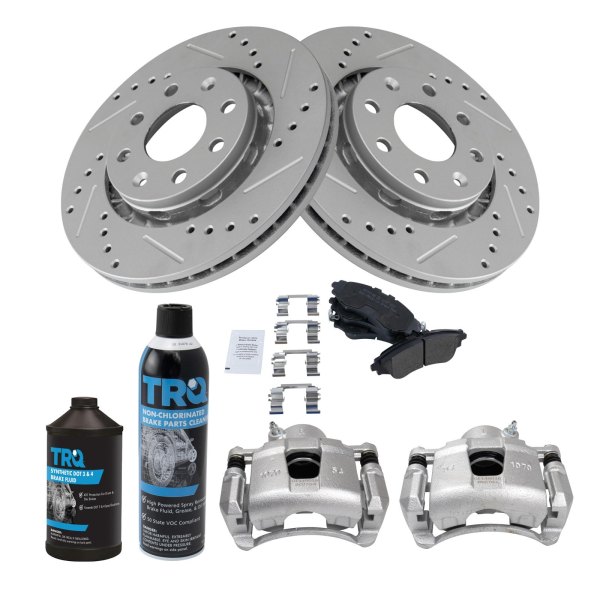 TRQ® - Performance Semi-Metallic Front Brake Kit with Calipers