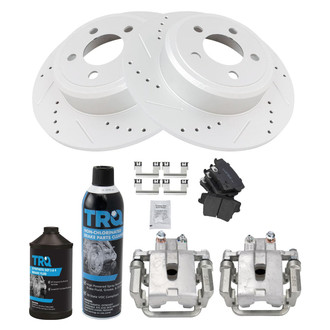 TRQ® - Performance Ceramic Rear Brake Kit with Calipers