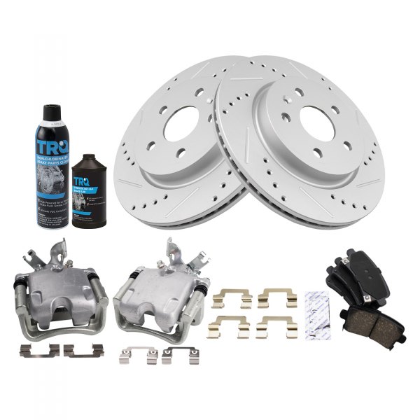 TRQ® - Performance Ceramic Rear Brake Kit with Calipers