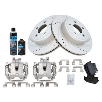 TRQ® - Performance Semi-Metallic Rear Brake Kit with Calipers