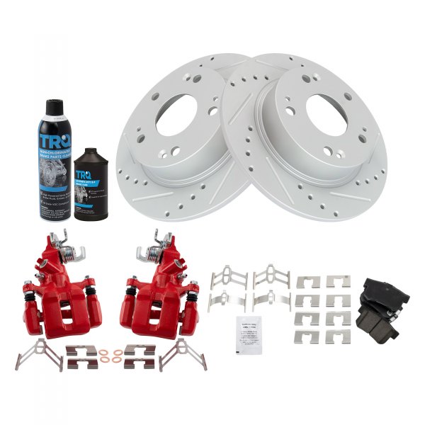 TRQ® - Performance Ceramic Rear Brake Kit with Calipers