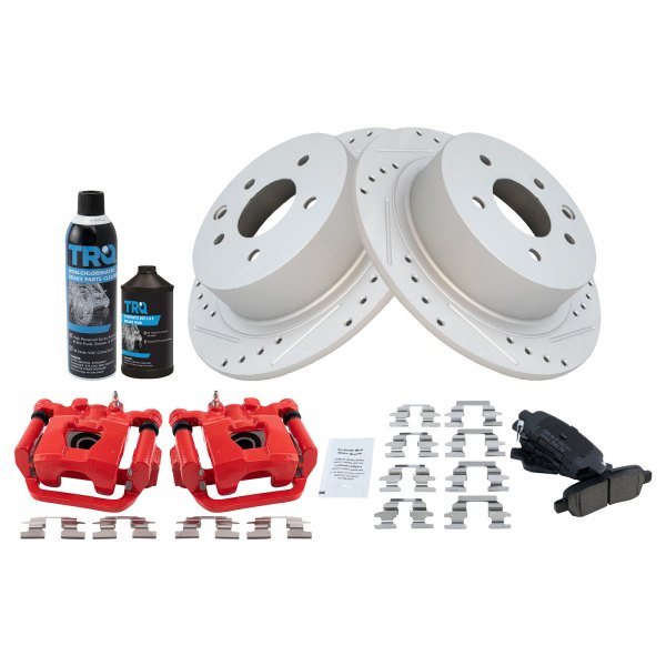 TRQ® - Performance Ceramic Rear Brake Kit with Calipers