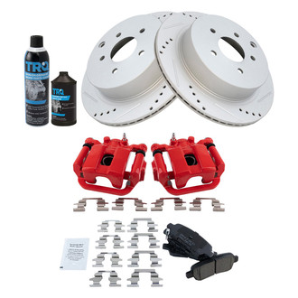 TRQ® - Performance Ceramic Rear Brake Kit with Calipers