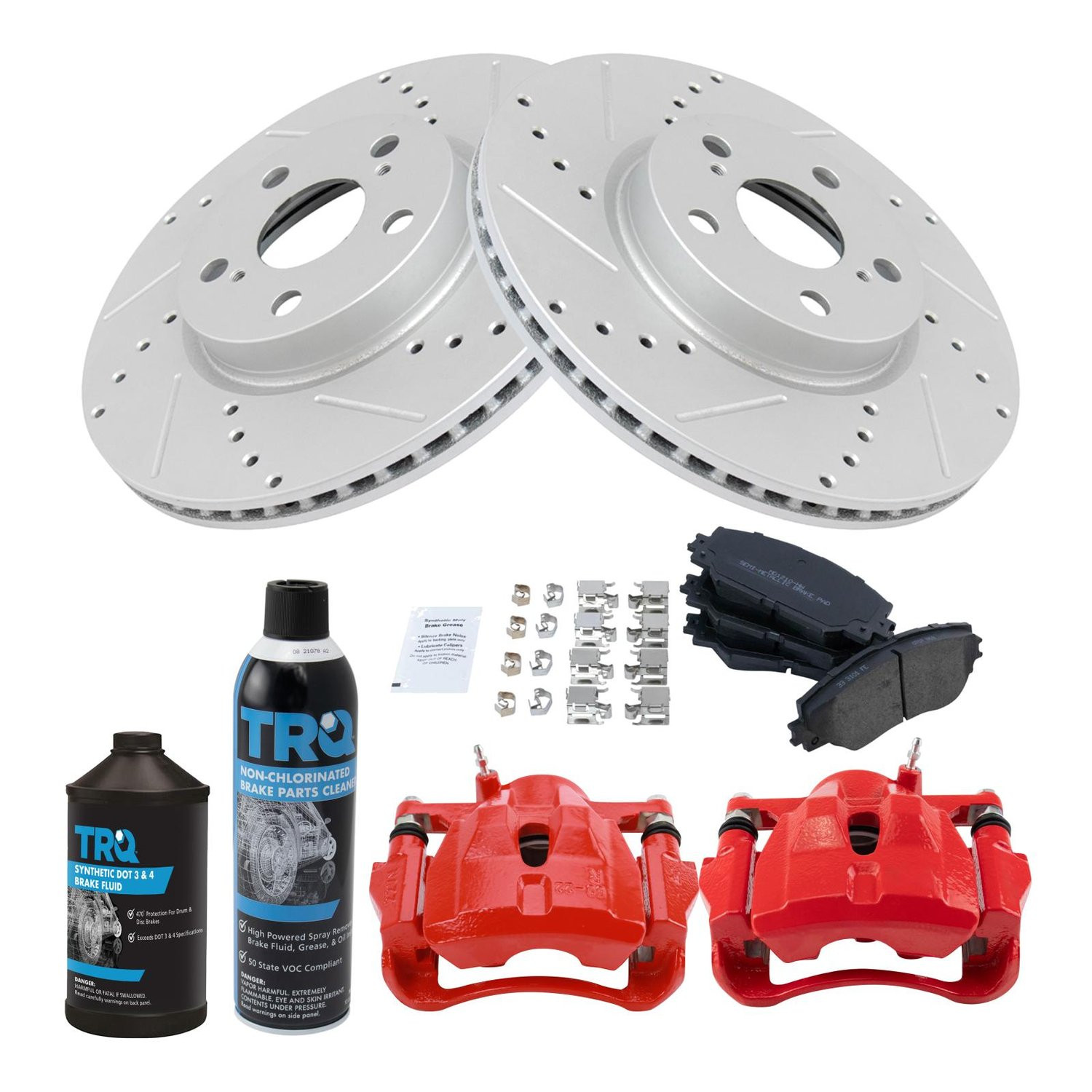 TRQ® BKA46445 - Performance Semi-Metallic Front Brake Kit with