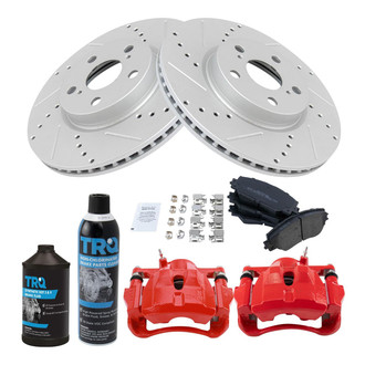 TRQ® - Performance Semi-Metallic Front Brake Kit with Calipers