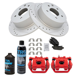 TRQ® - Performance Semi-Metallic Rear Brake Kit with Calipers