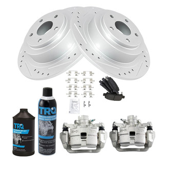 TRQ® - Performance Semi-Metallic Rear Brake Kit with Calipers