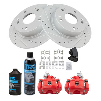 TRQ® - Performance Semi-Metallic Rear Brake Kit with Calipers