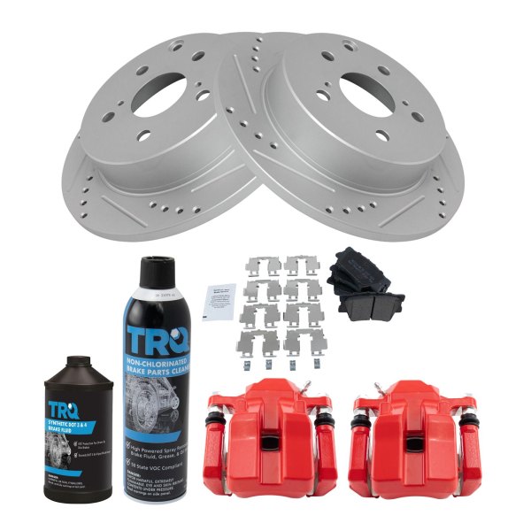 TRQ® - Performance Semi-Metallic Rear Brake Kit with Calipers