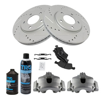 TRQ® - Performance Semi-Metallic Front Brake Kit with Calipers
