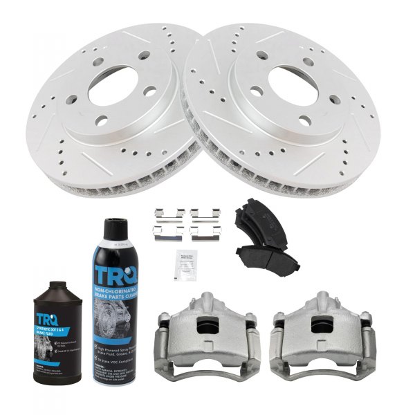 TRQ® - Performance Semi-Metallic Front Brake Kit with Calipers