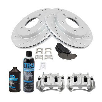 TRQ® - Performance Semi-Metallic Front Brake Kit with Calipers