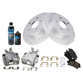 TRQ® - Performance Ceramic Rear Brake Kit with Calipers