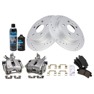 TRQ® - Performance Ceramic Rear Brake Kit with Calipers
