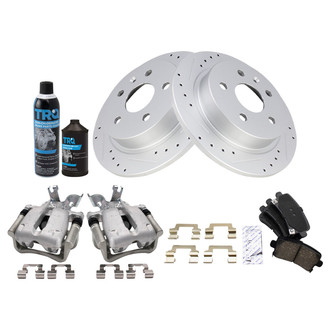 TRQ® - Performance Ceramic Rear Brake Kit with Calipers