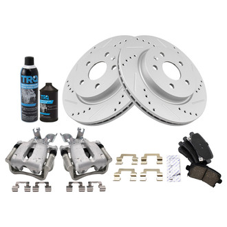 TRQ® - Performance Ceramic Rear Brake Kit with Calipers