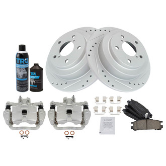 TRQ® - Performance Ceramic Rear Brake Kit with Calipers