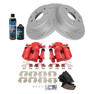 TRQ® - Performance Ceramic Rear Brake Kit with Calipers
