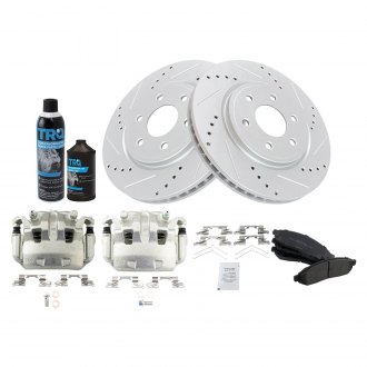 TRQ® - Performance Semi-Metallic Front Brake Kit with Calipers