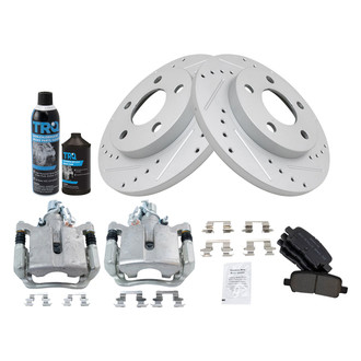 TRQ® - Performance Semi-Metallic Rear Brake Kit with Calipers