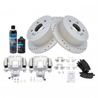 TRQ® - Performance Semi-Metallic Rear Brake Kit with Calipers