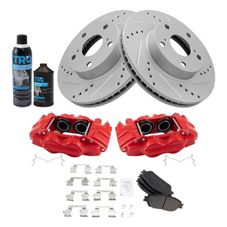 TRQ® - Performance Semi-Metallic Front Brake Kit with Calipers