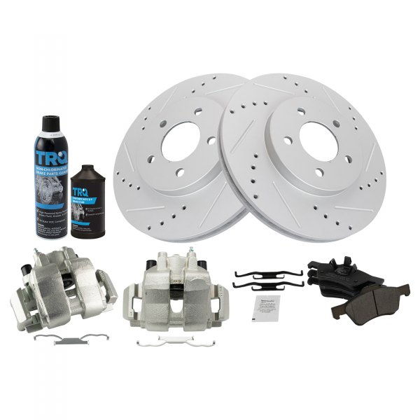 TRQ® - Performance Semi-Metallic Front Brake Kit with Calipers